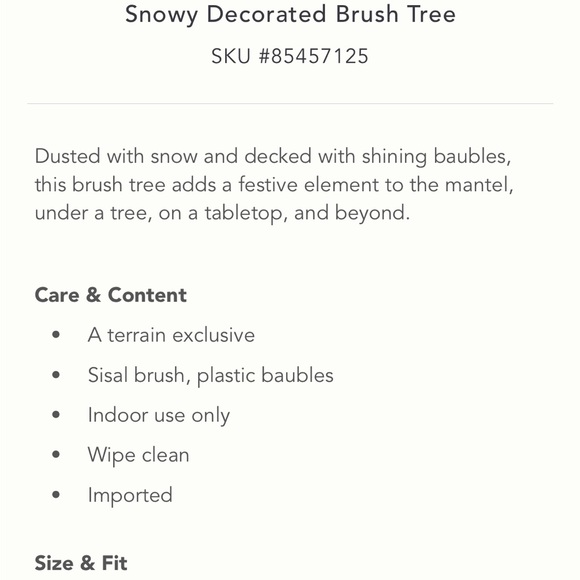 Set of two Snowy decorated Christmas brush tree - Picture 3 of 9